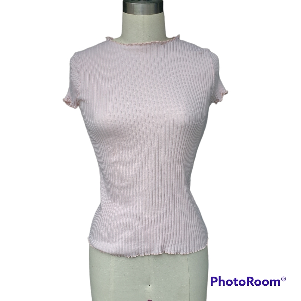 Light Pink Zara Girls' Ribbed Tee